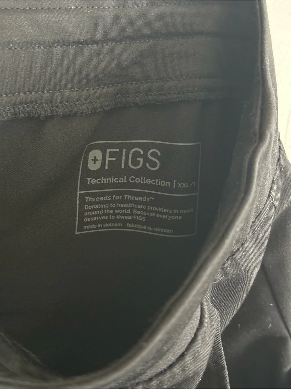 Figs Technical Collection Black Joggers with Drawstring Scrubs SZ XXL T